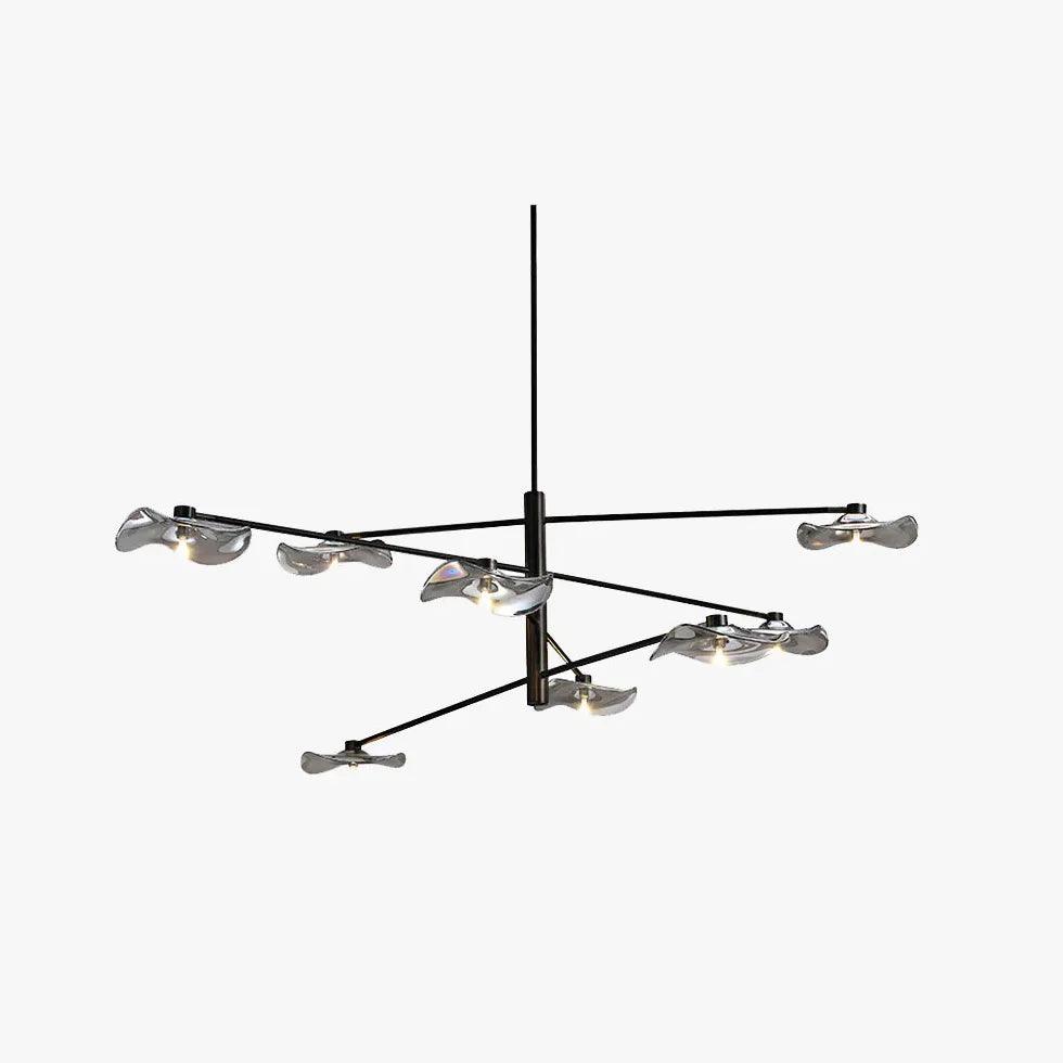 Moderner Glas-Kronleuchter mit geformtem Zweigdesign | boxzora