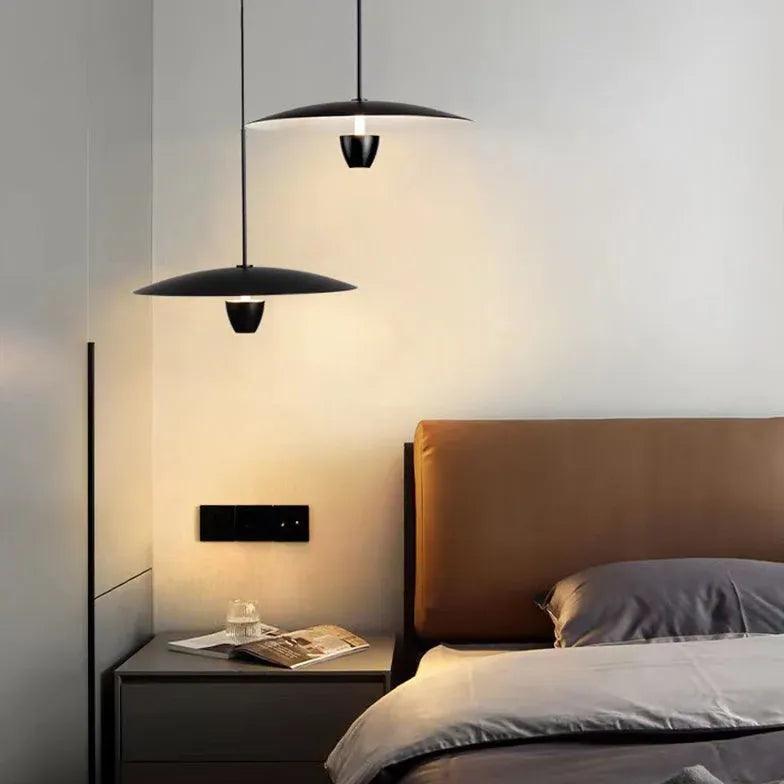 Lámpara colgante minimalista negra Knight UFO para mesita de noche | boxzora