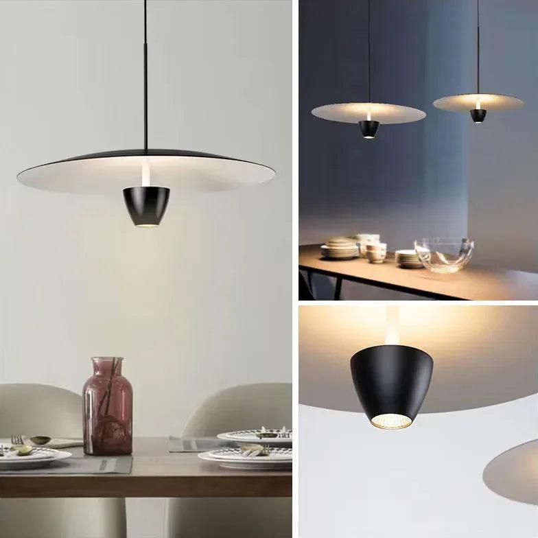 Lámpara colgante minimalista negra Knight UFO para mesita de noche | boxzora