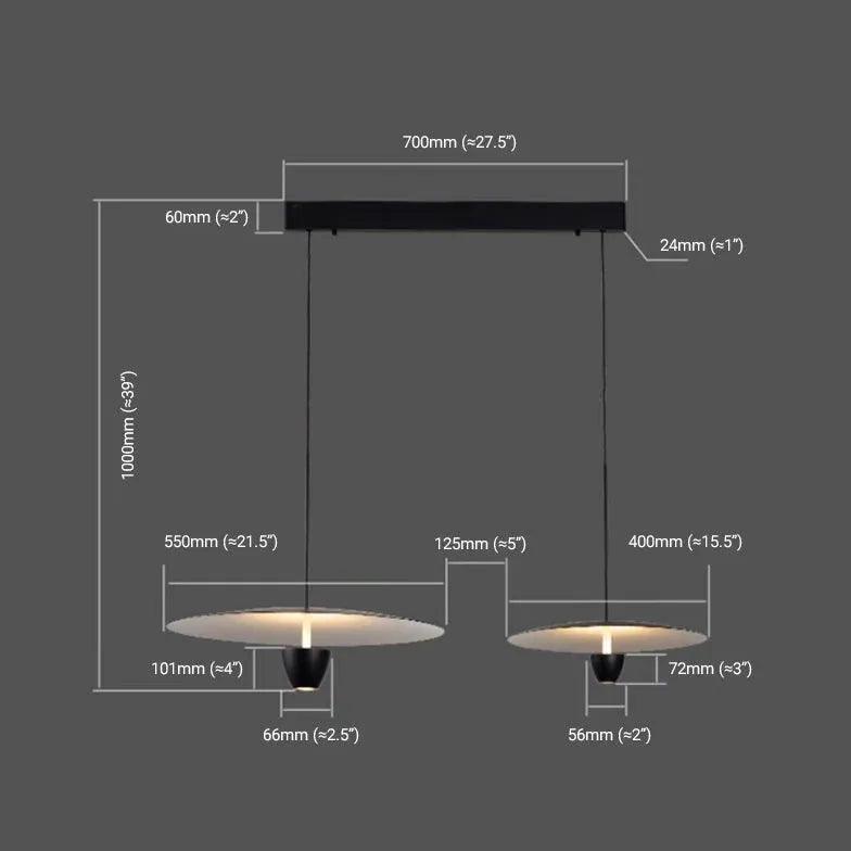 Lámpara colgante minimalista negra Knight UFO para mesita de noche | boxzora