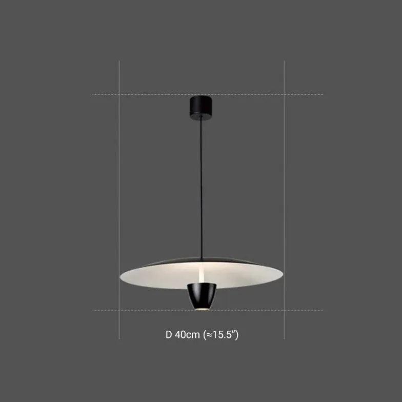 Lámpara colgante minimalista negra Knight UFO para mesita de noche | boxzora