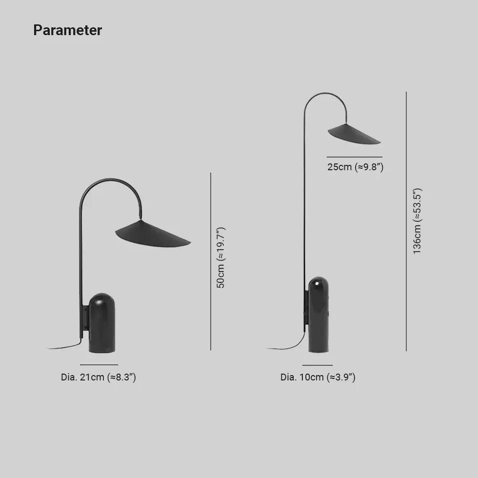 Lampe de bureau courbée minimaliste noire pour la lecture | boxzora