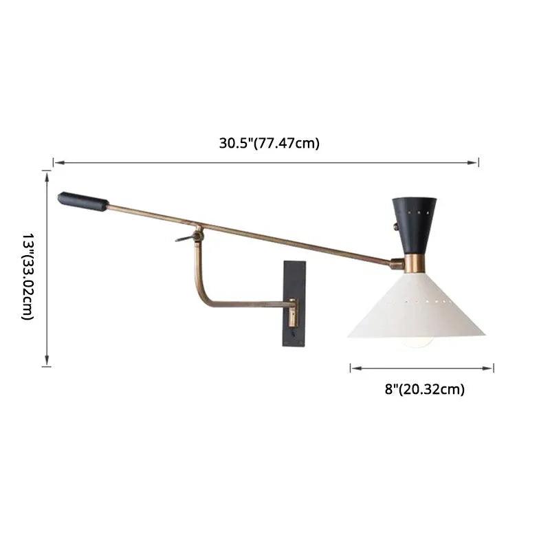 Nordisk vegglampe i metall med lang arm til soverommet | boxzora