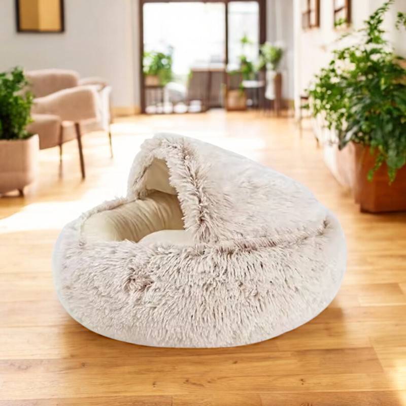 Cuccia a tana accogliente per animali - Design con ingresso ad arco, base spessa e imbottita