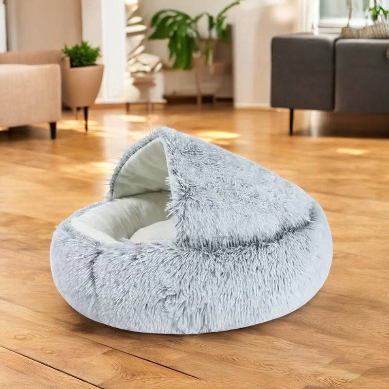 Cuccia a tana accogliente per animali - Design con ingresso ad arco, base spessa e imbottita
