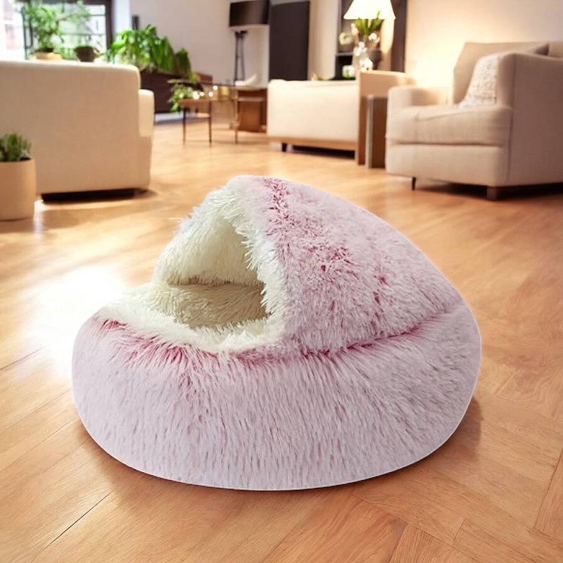 Cuccia a tana accogliente per animali - Design con ingresso ad arco, base spessa e imbottita