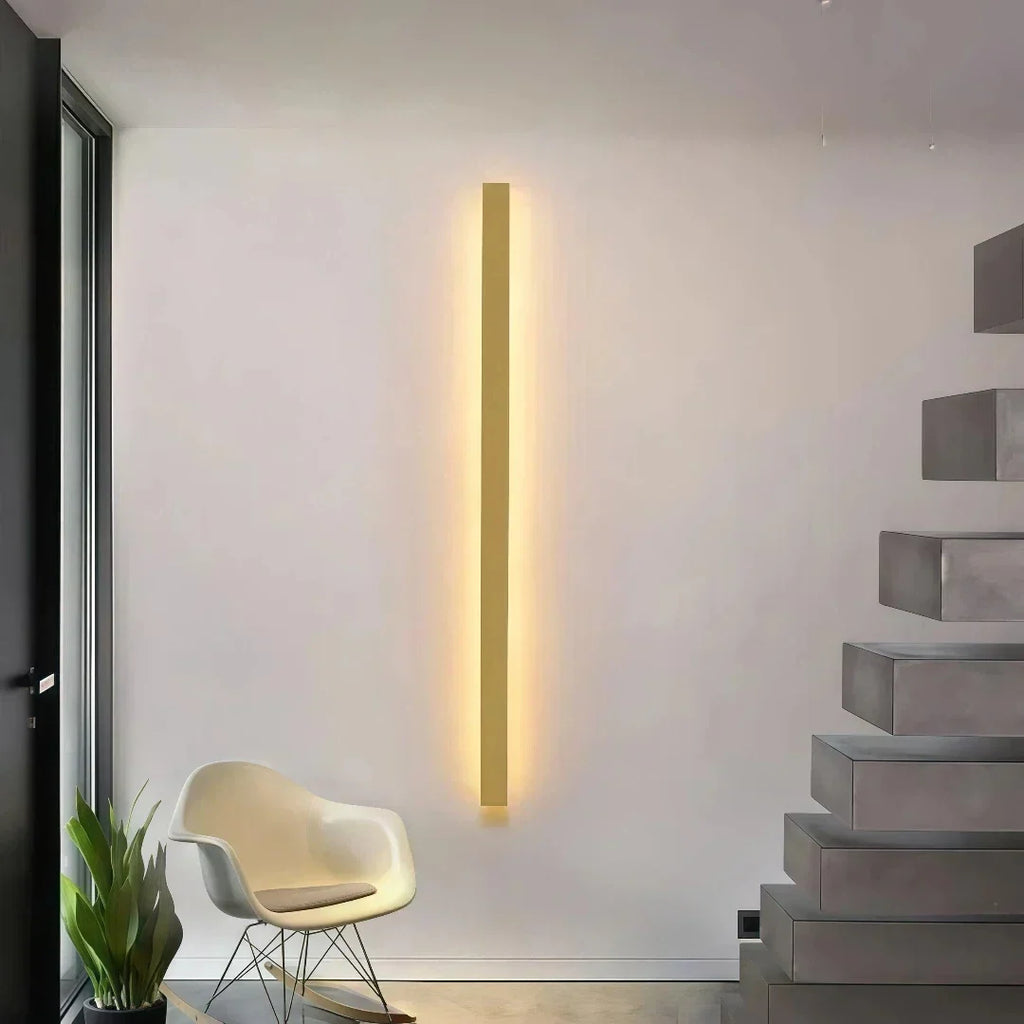 Minimalistyczny liniowy kinkiet LED z funkcją ściemniania do salonu | boxzora