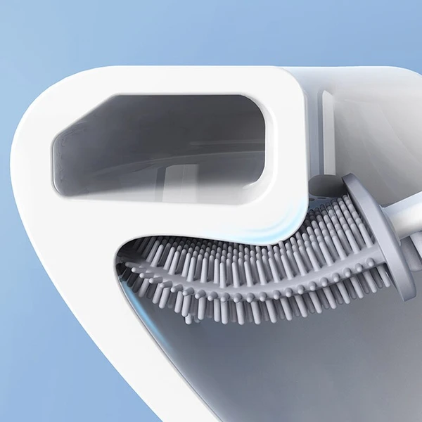 FlexiClean Toilet Brush — Antibacterial Silicone Design, Flexible Brush Head