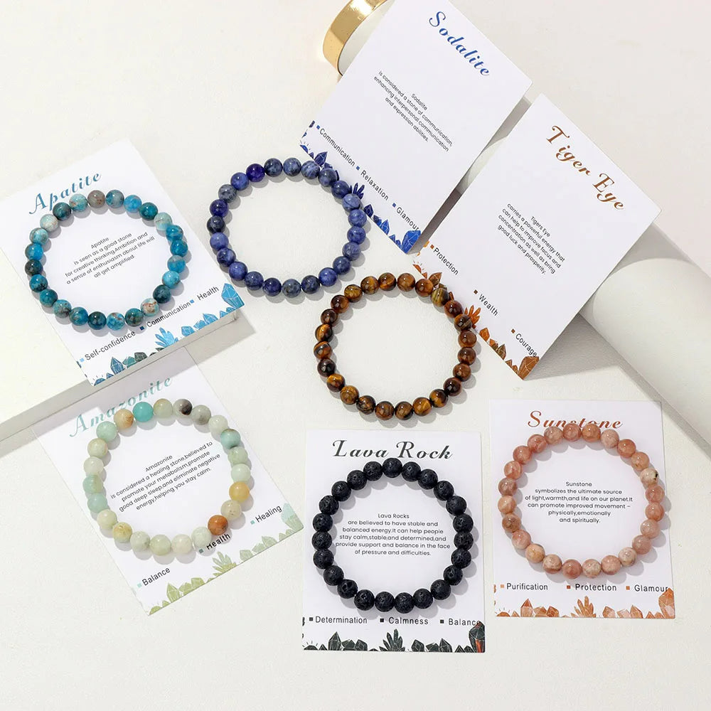 Aria-armbånd med naturlige krystaller til energihealing