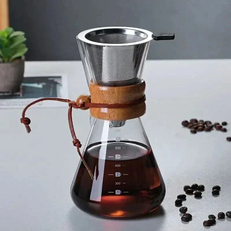 Sæt med Chemex-kaffekande og Hario V60-dripper – præcisionssæt til pour-over-kaffe
