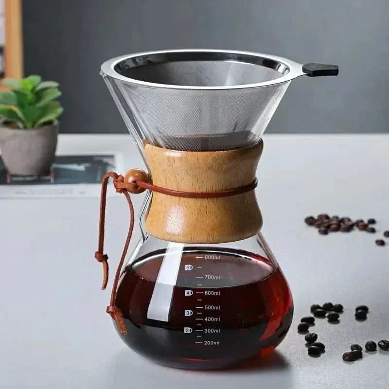 Sæt med Chemex-kaffekande og Hario V60-dripper – præcisionssæt til pour-over-kaffe