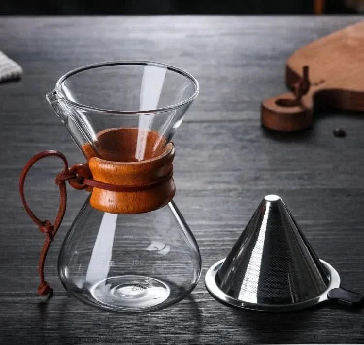Sæt med Chemex-kaffekande og Hario V60-dripper – præcisionssæt til pour-over-kaffe