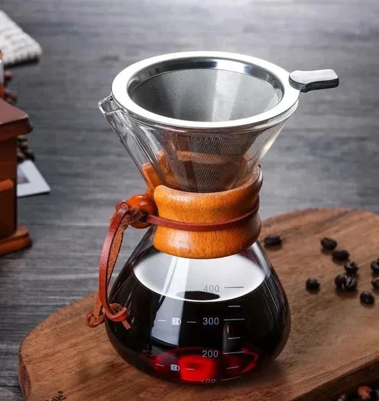 Sæt med Chemex-kaffekande og Hario V60-dripper – præcisionssæt til pour-over-kaffe