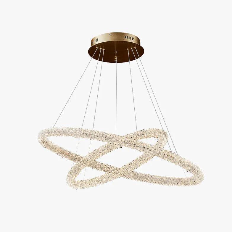 Iluminat suspendat circular contemporan din cristal, pentru sufragerie | boxzora