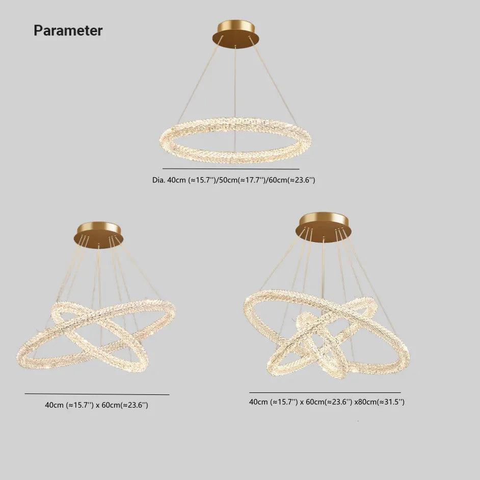 Iluminat suspendat circular contemporan din cristal, pentru sufragerie | boxzora