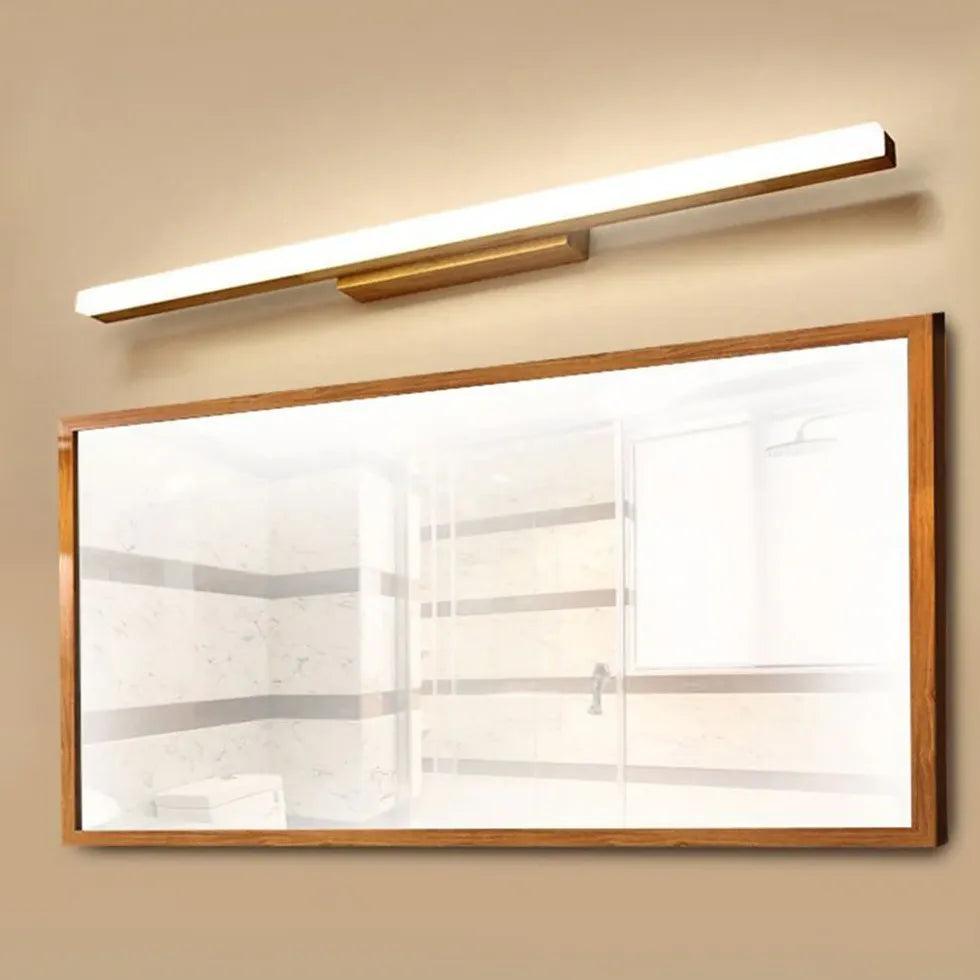 Minimalistisk LED-bildelys i tre for badet | boxzora