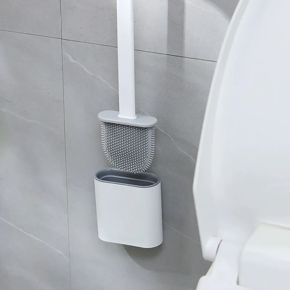 CleanBrush vægmonteret toiletbørste i silikone — hygiejnisk og fleksibelt design