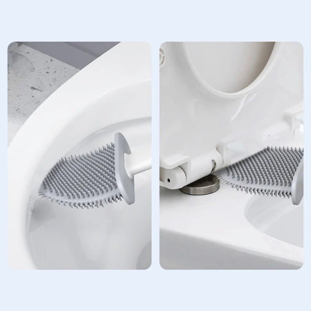 CleanBrush vægmonteret toiletbørste i silikone — hygiejnisk og fleksibelt design