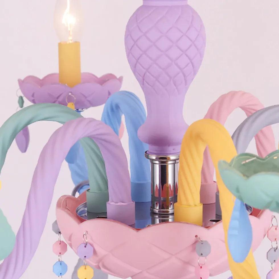 Macaron-krystallysekrone med grene i farver | boxzora