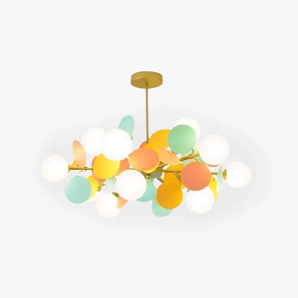 Moderne kinderkroonluchter met opaalglas voor de woonkamer, ontspiegeld | boxzora