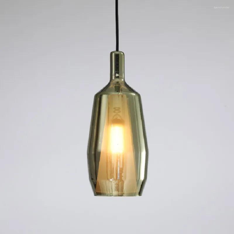 Lámpara colgante nórdica creativa de cristal de colores para el comedor | boxzora