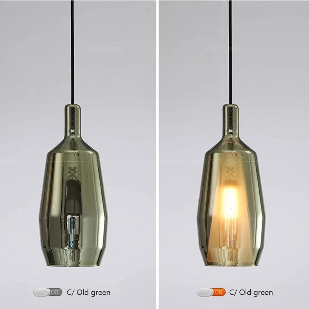 Lámpara colgante nórdica creativa de cristal de colores para el comedor | boxzora