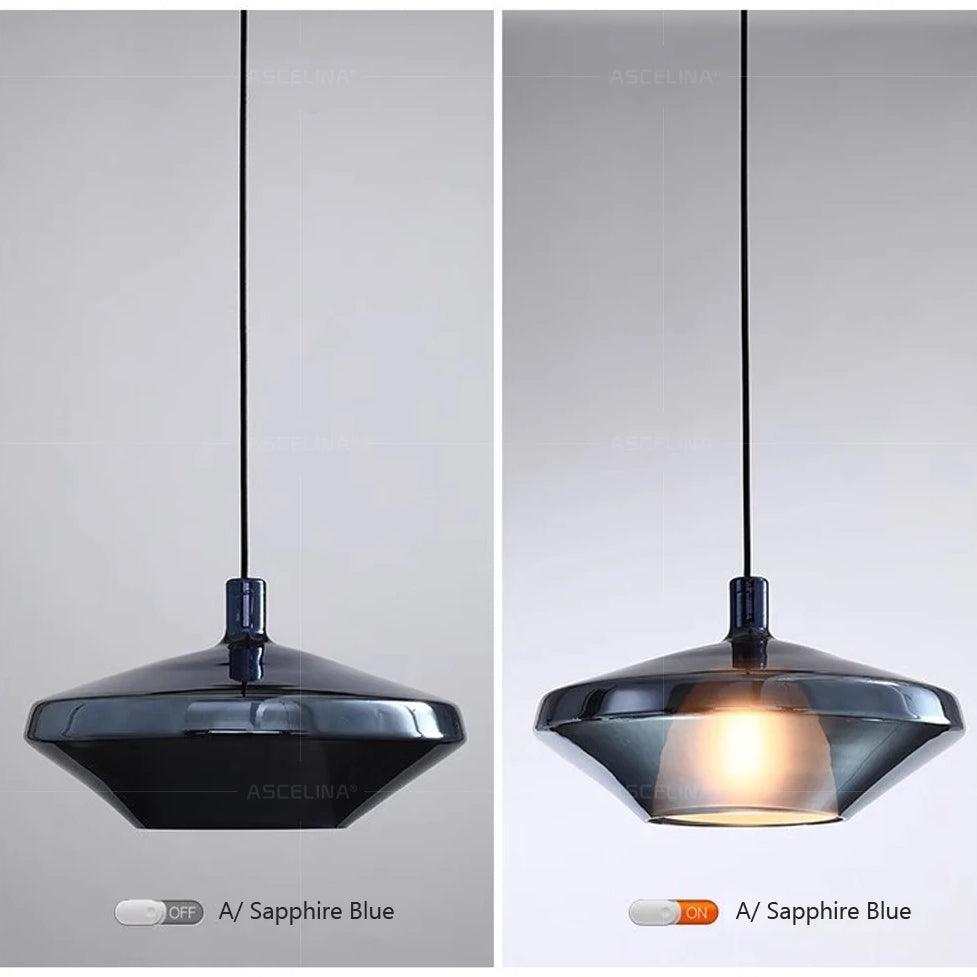 Lámpara colgante nórdica creativa de cristal de colores para el comedor | boxzora