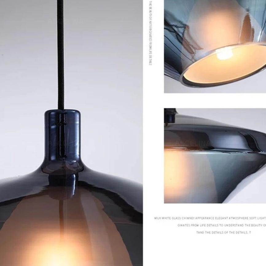 Lámpara colgante nórdica creativa de cristal de colores para el comedor | boxzora