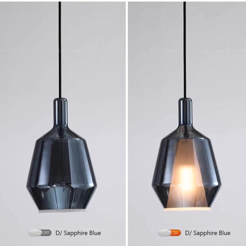 Lámpara colgante nórdica creativa de cristal de colores para el comedor | boxzora