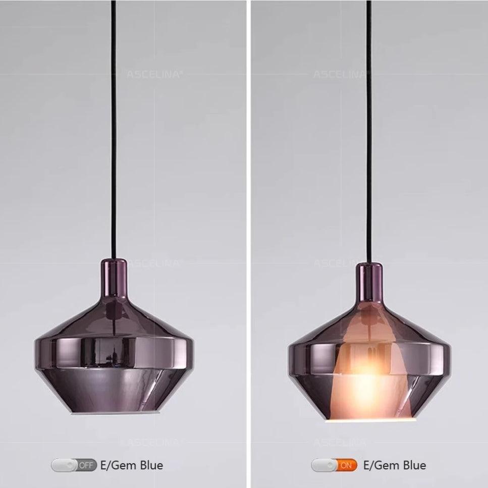 Lámpara colgante nórdica creativa de cristal de colores para el comedor | boxzora