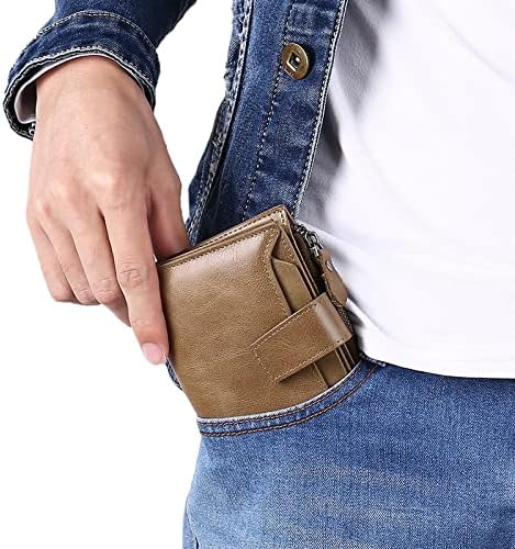 Portofel din piele naturală cu protecție RFID — design compact și multifuncțional