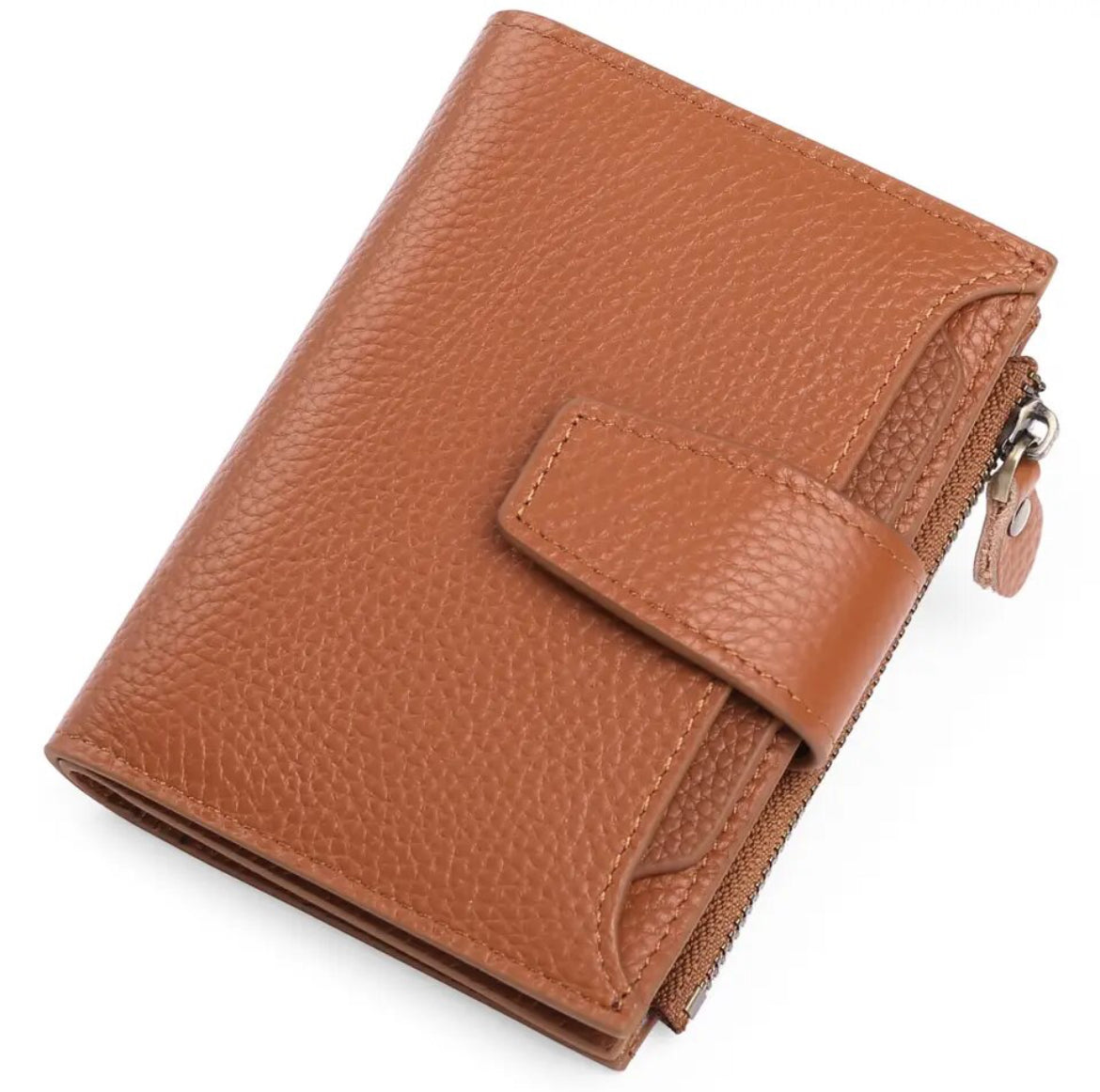 Portofel din piele naturală cu protecție RFID — design compact și multifuncțional
