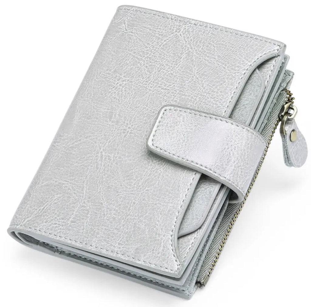 Portofel din piele naturală cu protecție RFID — design compact și multifuncțional
