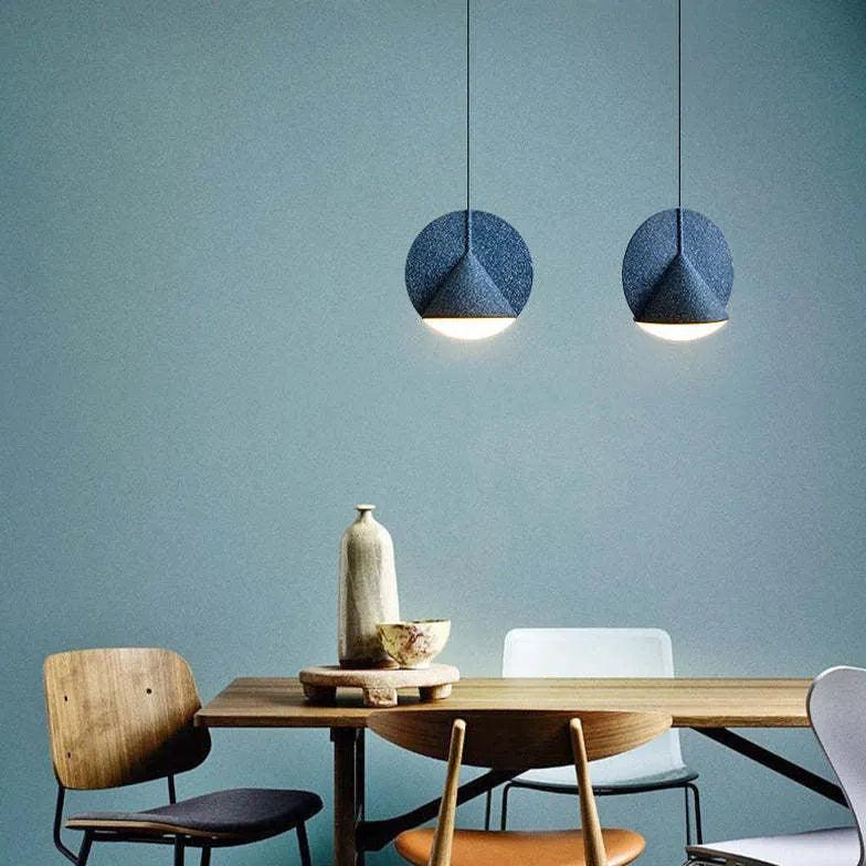 Lámpara colgante gris claro con esfera de resina moderna | boxzora
