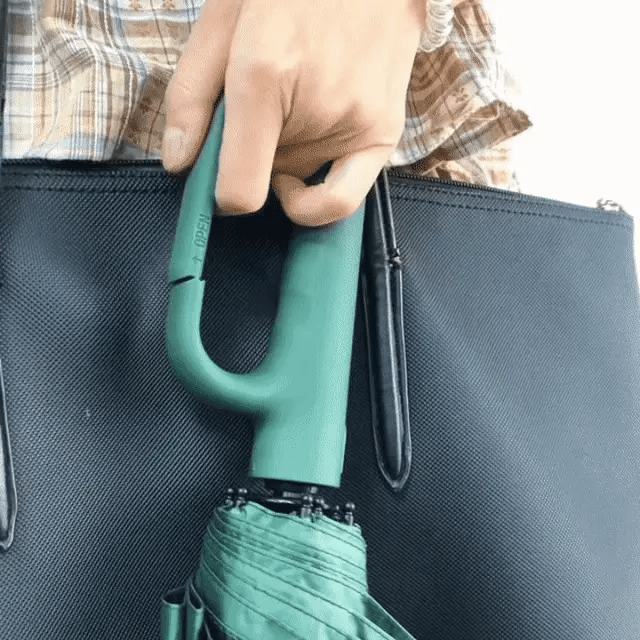 Automatic Compact Folding Umbrella — Wind-Resistant, Large Buckle Handle, Durable Construction
