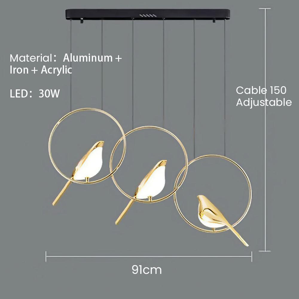 Metalowa pierścieniowa lampa wisząca LED „Sroka” | boxzora