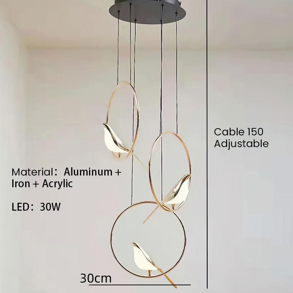 LED-Ring-Pendelleuchte aus Metall im Elster-Design | boxzora