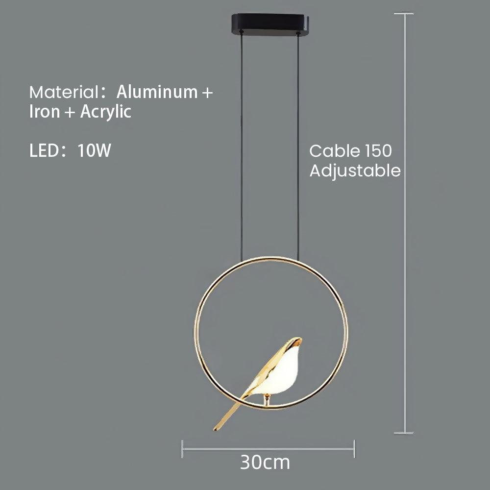 Metalowa pierścieniowa lampa wisząca LED „Sroka” | boxzora