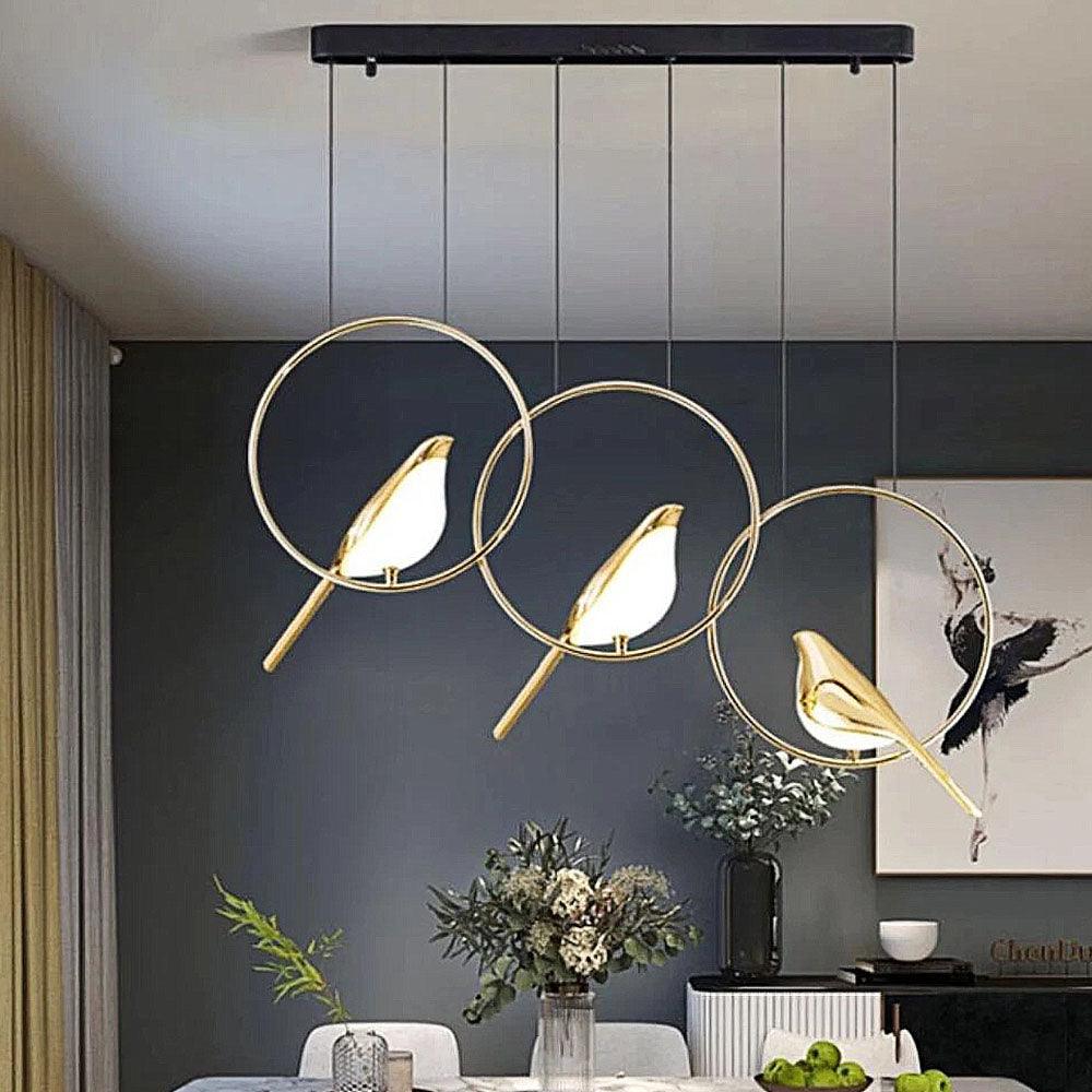 Metalowa pierścieniowa lampa wisząca LED „Sroka” | boxzora