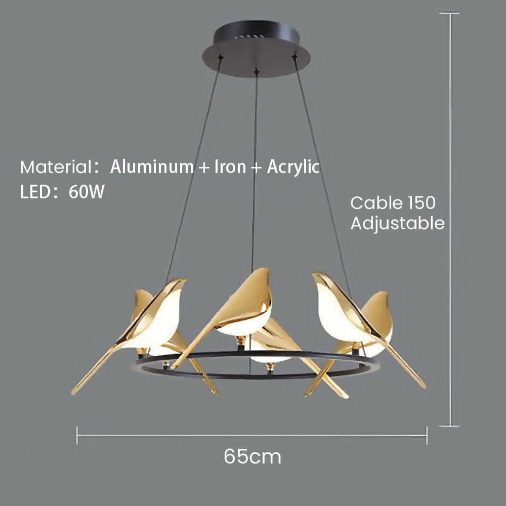 Metalowa pierścieniowa lampa wisząca LED „Sroka” | boxzora