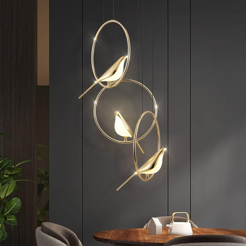 Metalowa pierścieniowa lampa wisząca LED „Sroka” | boxzora