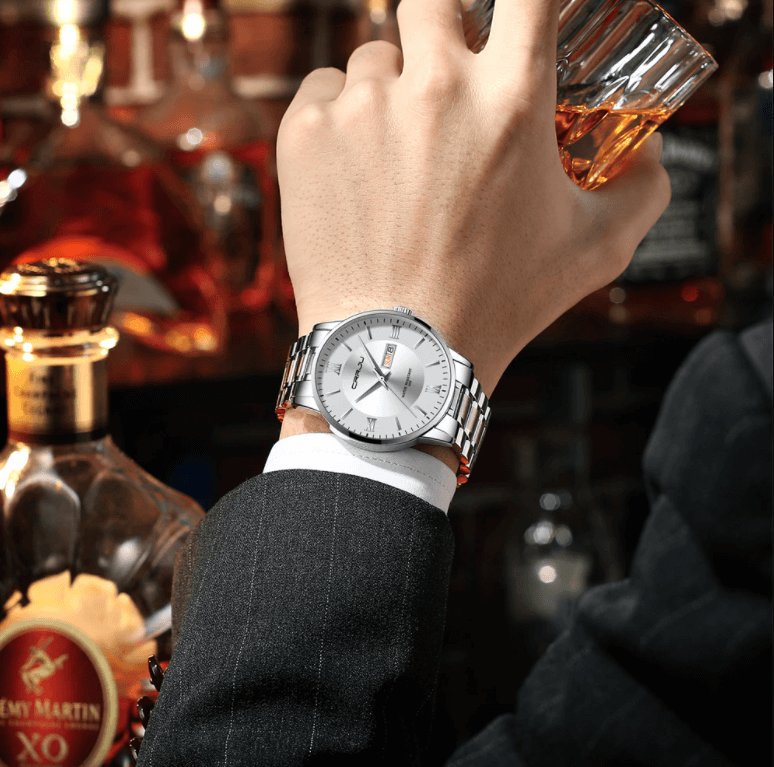 Reloj cronógrafo de cuarzo de lujo para hombre – Reloj deportivo de acero inoxidable resistente al agua