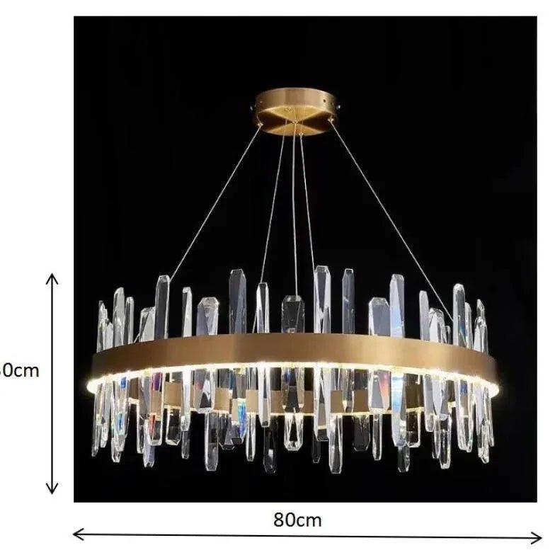 Lámpara colgante circular de cristal de lujo para comedor | boxzora