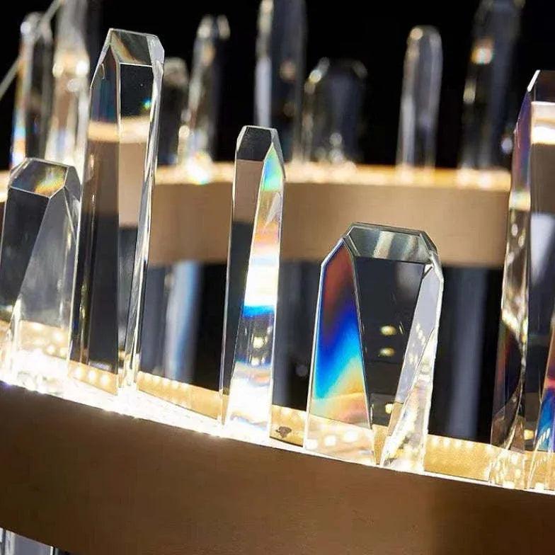 Lámpara colgante circular de cristal de lujo para comedor | boxzora