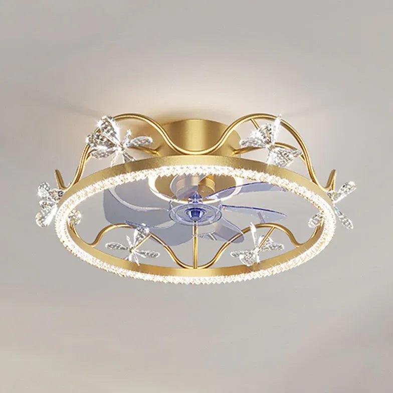 Ventilador de techo nórdico de lujo con luz de corona | boxzora