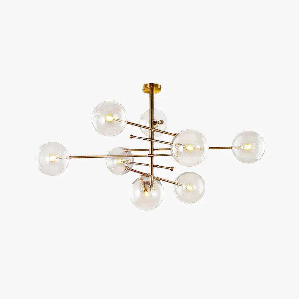 Szklana kulista lampa wisząca w stylu light luxury do jadalni | boxzora