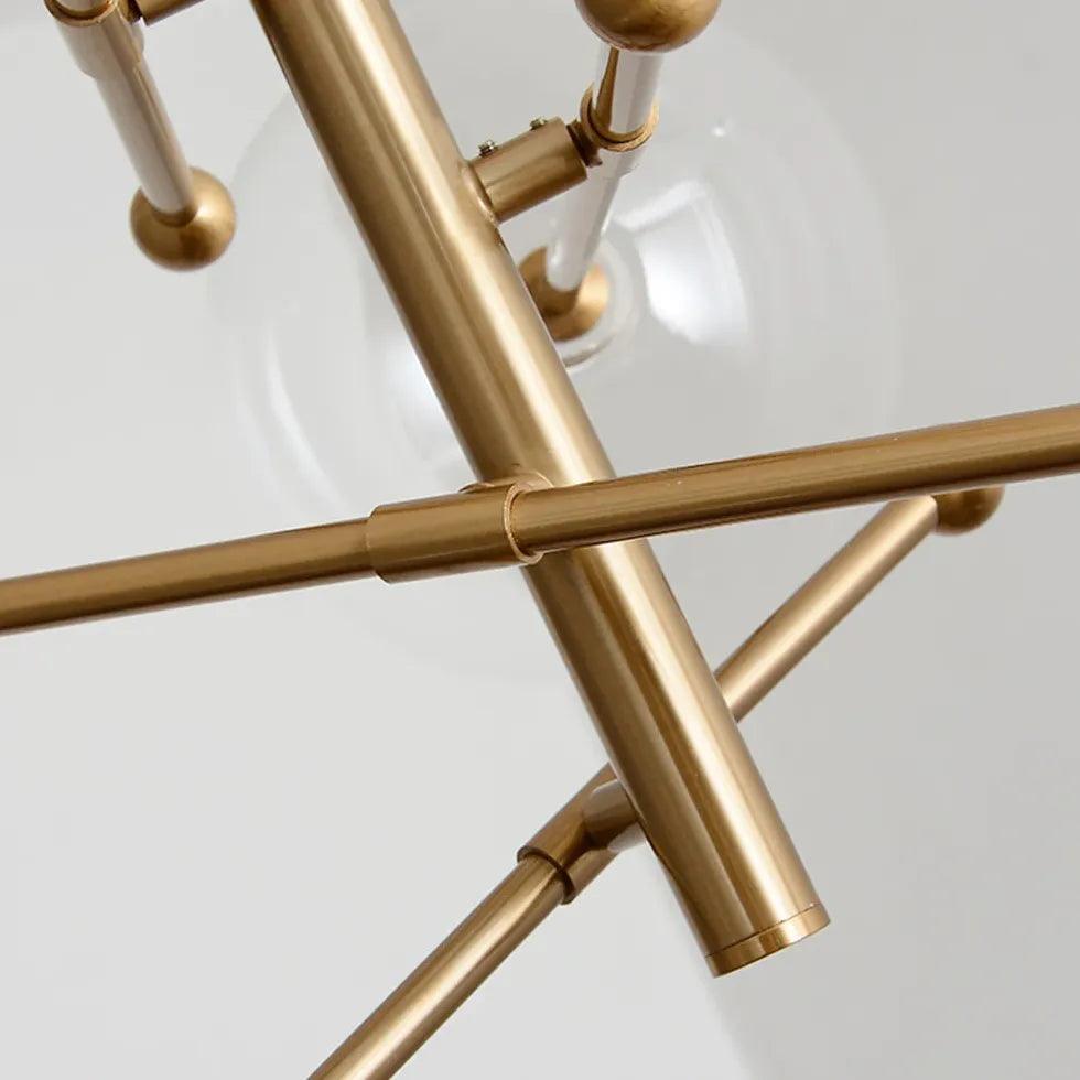 Szklana kulista lampa wisząca w stylu light luxury do jadalni | boxzora