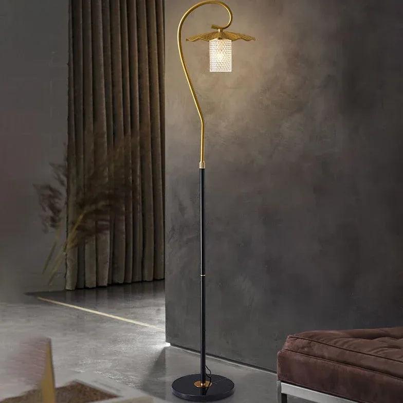 Minimalistyczna lampa podłogowa LED w kształcie falującego UFO | boxzora