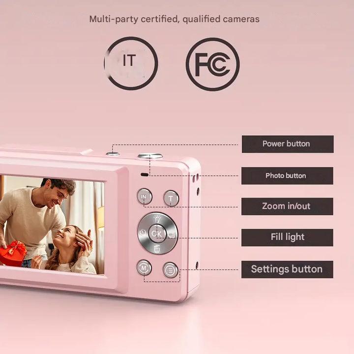 Kompaktní digitální fotoaparát Snapora v retro stylu – HD rozlišení 1080p