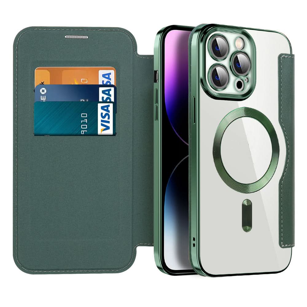 Magnetisk flip-deksel i skinn til iPhone 11–14-serien